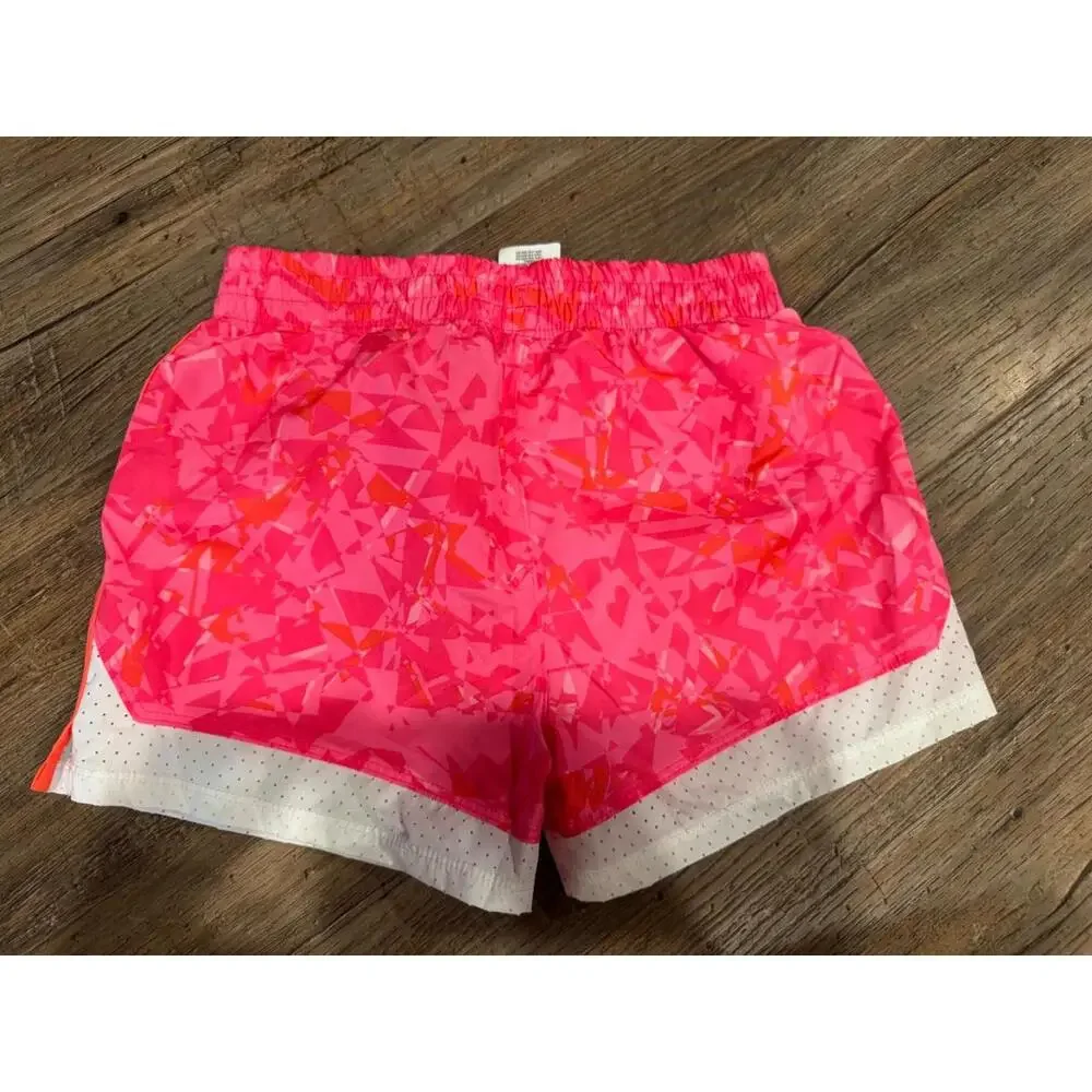 NWOT Under Armour Shorts Girls Printed Shorts Pink/Orange/ White Sz 6 - Picture 2 of 5